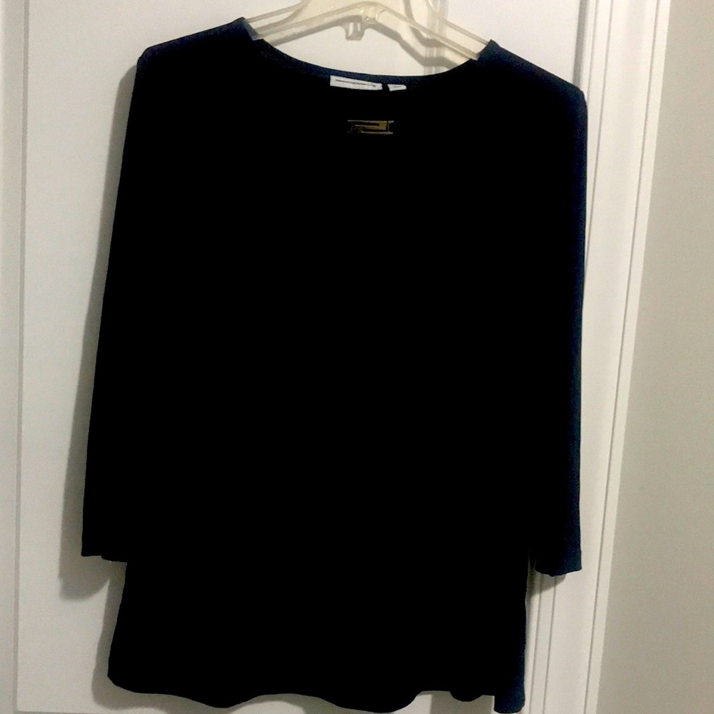Susan Graver size L black 3/4 sleeve top